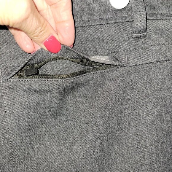 Eddie Bauer Travel Trousers Gray Four Pocket Mid Weight Straight Leg Pants SZ 14 - Picture 6 of 10